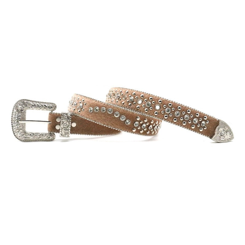 Hip-hop punk rhinestone belt rivet flower buckle punk style