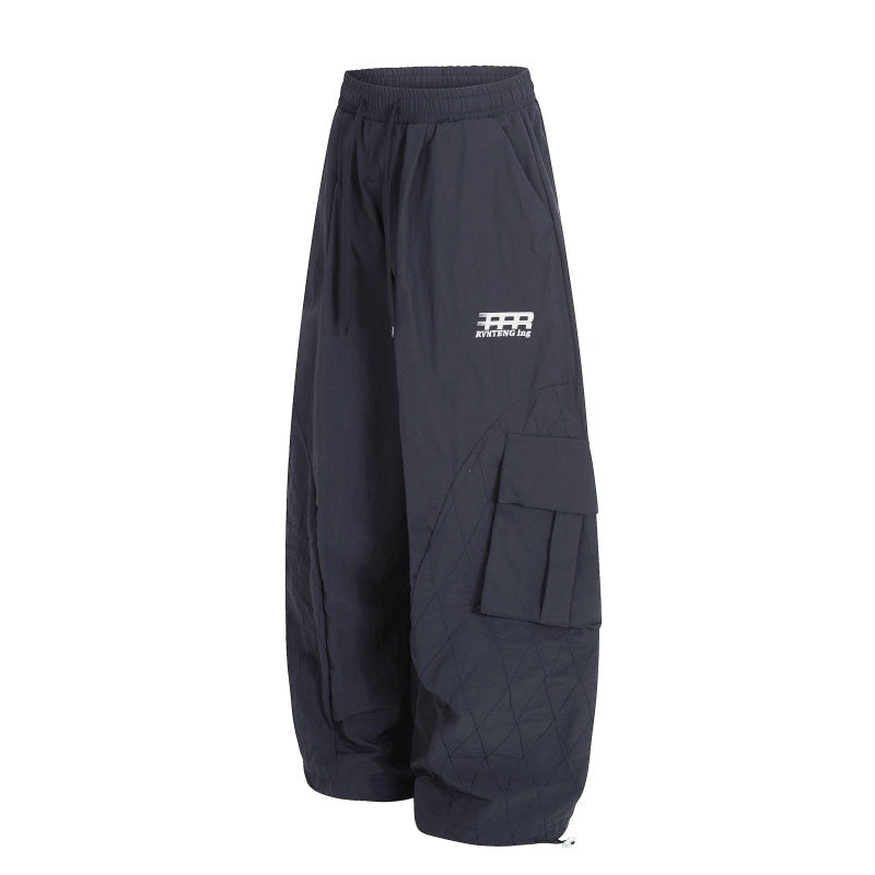 American-style streetwear harem pants Lightweight Textured Parachute Cargo Pants
