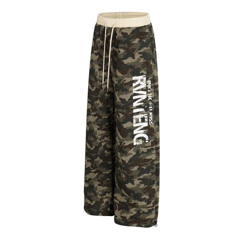 American-style streetwear harem pants Grunge Camouflage Print Relaxed Baggy Sweats