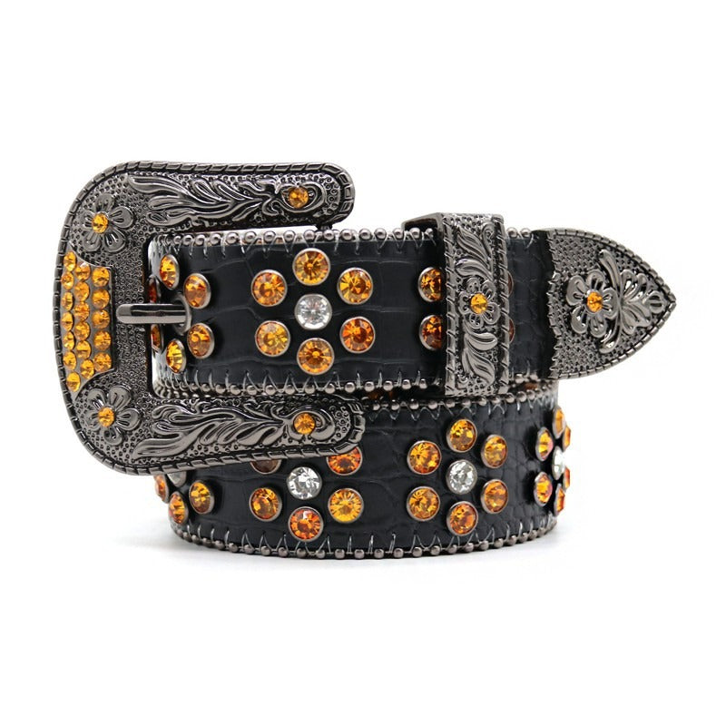 Hip-hop punk rhinestone belt punk style