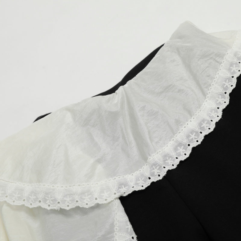 American-style streetwear harem pants Lace Ruffle Skirt Overlay Flare Pants