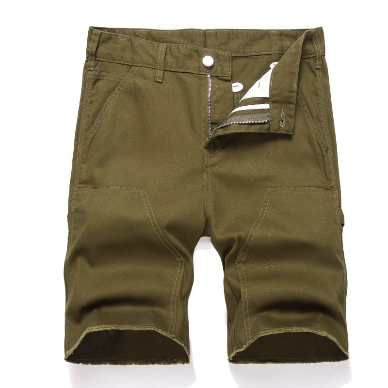 Denim shorts High-quality trendy casual pure cotton Non-stretch plus-size men's clothing