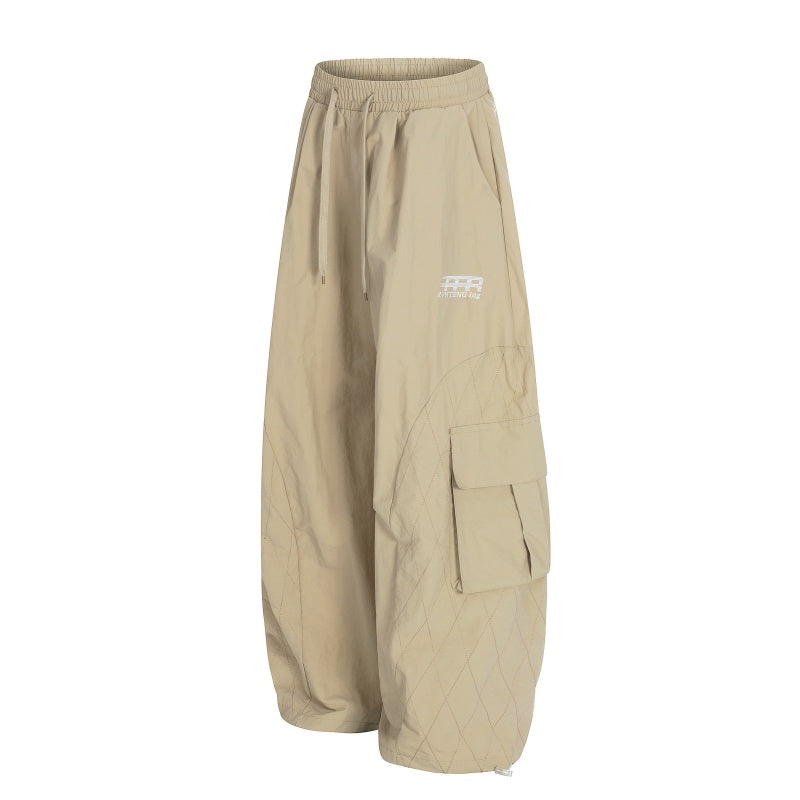 American-style streetwear harem pants Lightweight Textured Parachute Cargo Pants