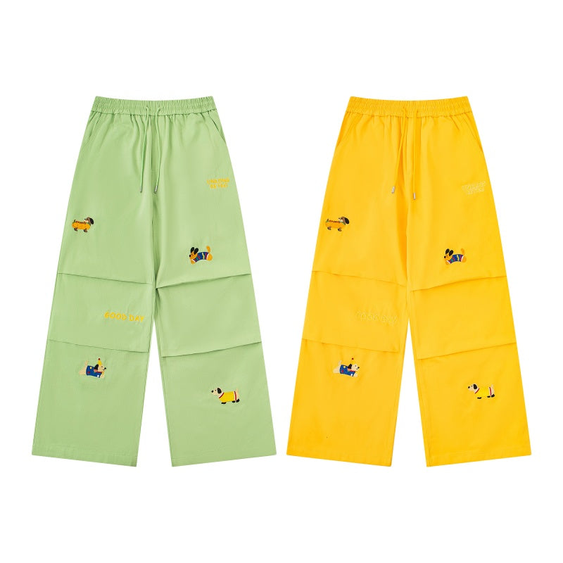 Street-style vintage jeans Retro Harajuku Style Colorful Colorblock Cargo Pants with Graphic Accents