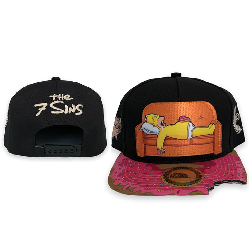 Trendy flat brimmed snapback hatscartoon men and women neutral