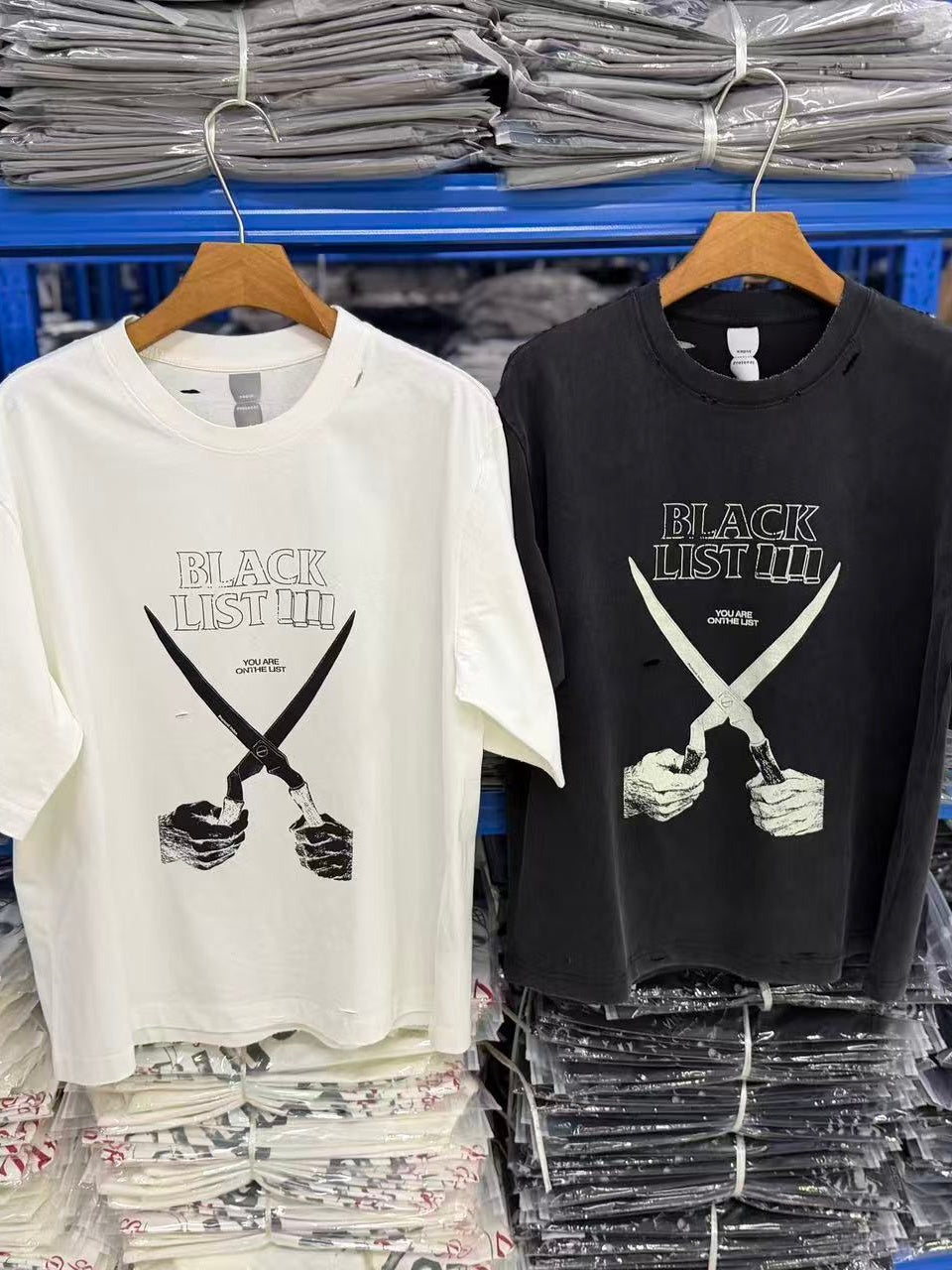 Vintage style washed summer wear T shirt Dual blades