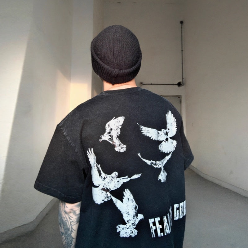 Mens T-shirt FOG collaboration with white dove print