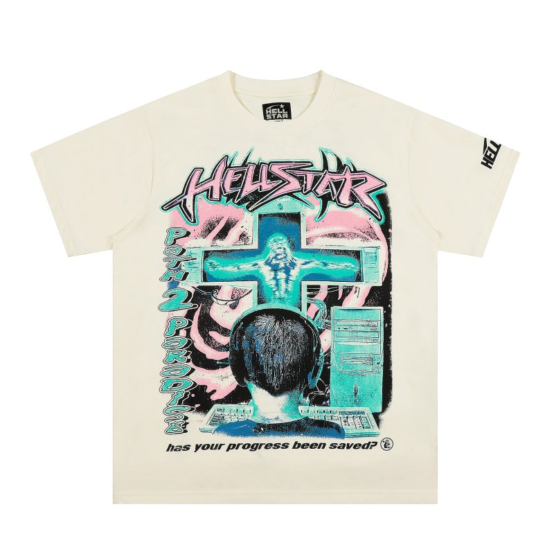 Vintage-style American T-shirt Eclectic Graffiti‑Style Religious Montage Artwork