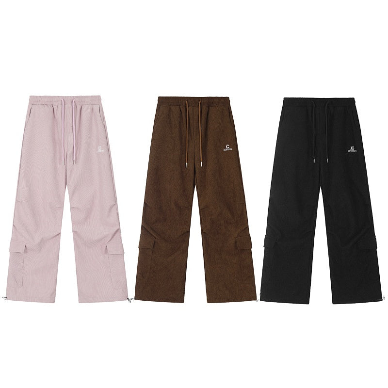 American-style streetwear harem pants Solid color versatile utility streetwear bottoms