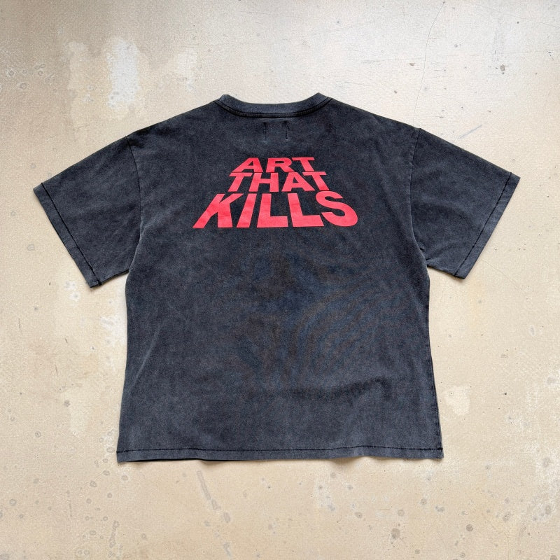 Unisex Vintage T Shirts GALLERY DEPT. x Metallica "Ride the Lightning" Limited Collaboration – Heavyweight, Distressed & Washed Boxy Punk-Style Streetwear T-Shirt