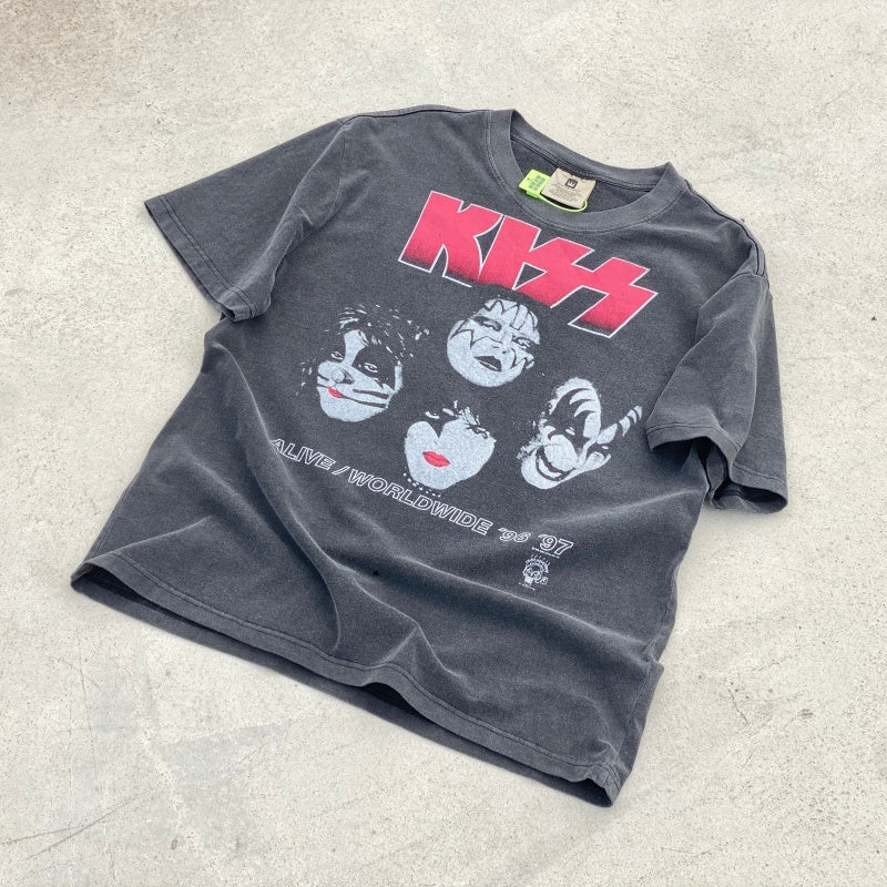 Unisex Vintage T Shirts KISS '96-'97 Tour – Limited Edition Heavyweight Distressed Wash Tee