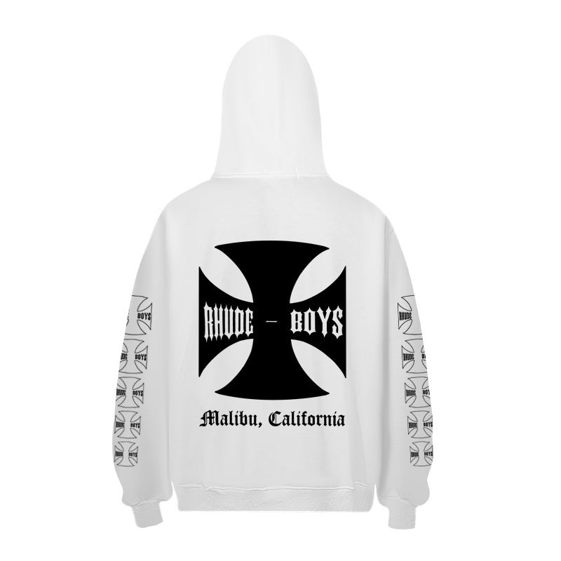 RHUDE Hoodie Old English Cross Sleeve Repeat Motif