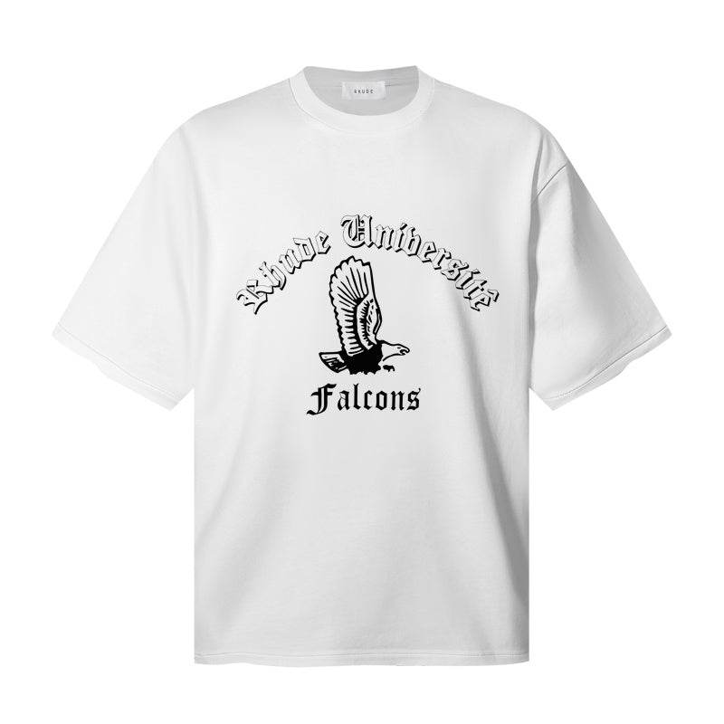 RHUDE T Shirts Gothic Falcon University Arch Print