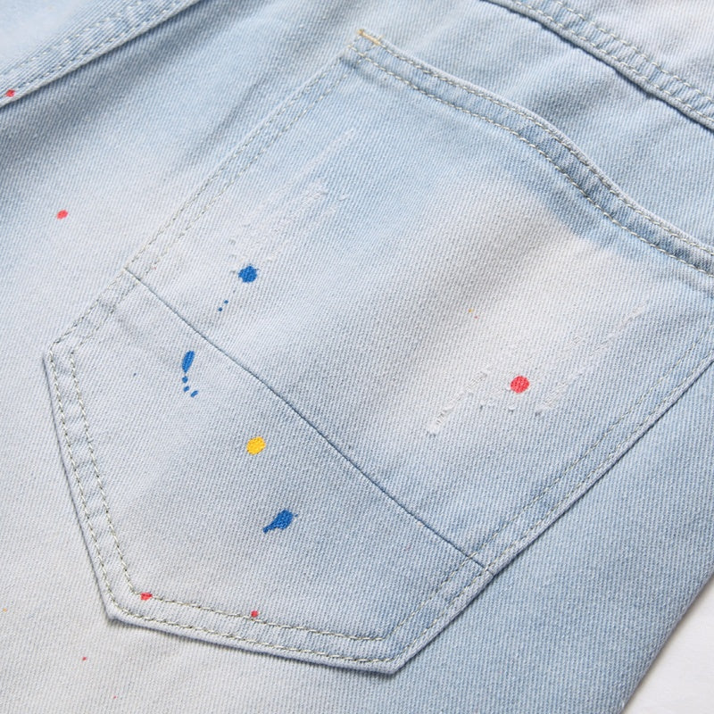 Denim shorts High-quality trendy casual pure cotton Non-stretch plus-size men's clothing
