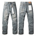 Purple brand Jeans High-quality pure cotton streetwear trousers Rhinestone-embellished loose straight-leg trousers
