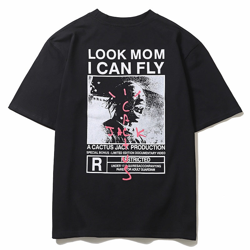 Mens T-shirt Vintage American-style Kanye & Travis Scott – Roaring Portrait – Oversized Fit