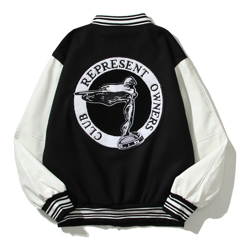 American-style baseball jacket Powered by Represent – Club Logo Embroidery (Vibe Style)