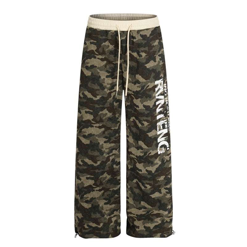 American-style streetwear harem pants Grunge Camouflage Print Relaxed Baggy Sweats