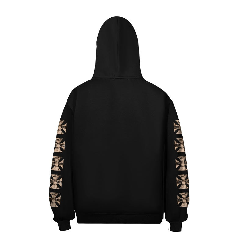 RHUDE Hoodie Old-School Gothic Sleeve Pattern Design