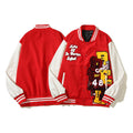 American-style baseball jacket Travis Scott Unisex Loose-Fit Varsity Jacket with Leather Sleeves and Terry Cloth Embroidery – Fall/Winter Casual Style