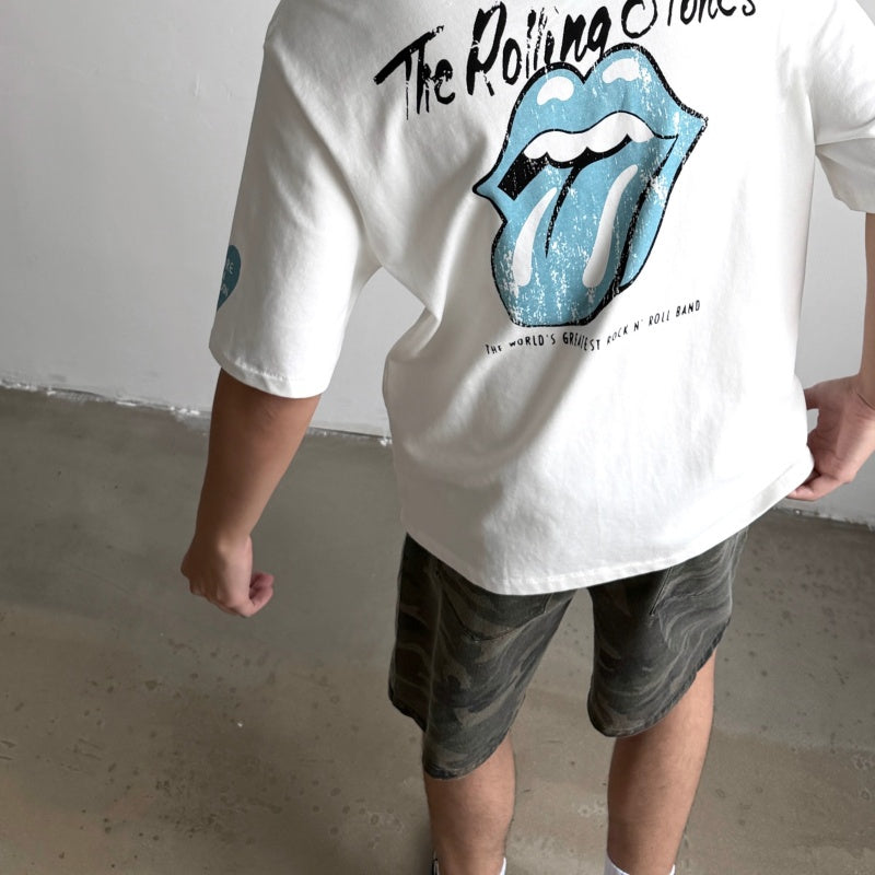 Unisex Vintage T Shirts Saint x The Rolling Stones "Happiness Tour" London Exclusive – Heavyweight 320g fabric (retaining its weight and quality after washing) featuring vintage single-stitch construction and blind-stitch detailing.