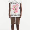 BIG FACE Drop-Shoulder Tank Top High-street vintage style featuring a small neckline, white-ink digital direct-to-garment (DTG) printing, and a heavy-duty, distressed wash finish; crafted from 260g double-yarn plain-knit fabric.