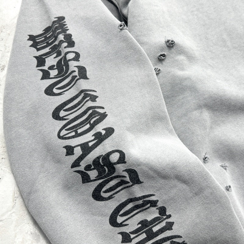 Unisex Vintage Hoodie Saint "West Coast Chopper" Limited Edition Washed & Distressed Hoodie – Featuring multi-zone handcrafted distressing and a heavyweight fabric with an enzyme-milled, faded wash finish.