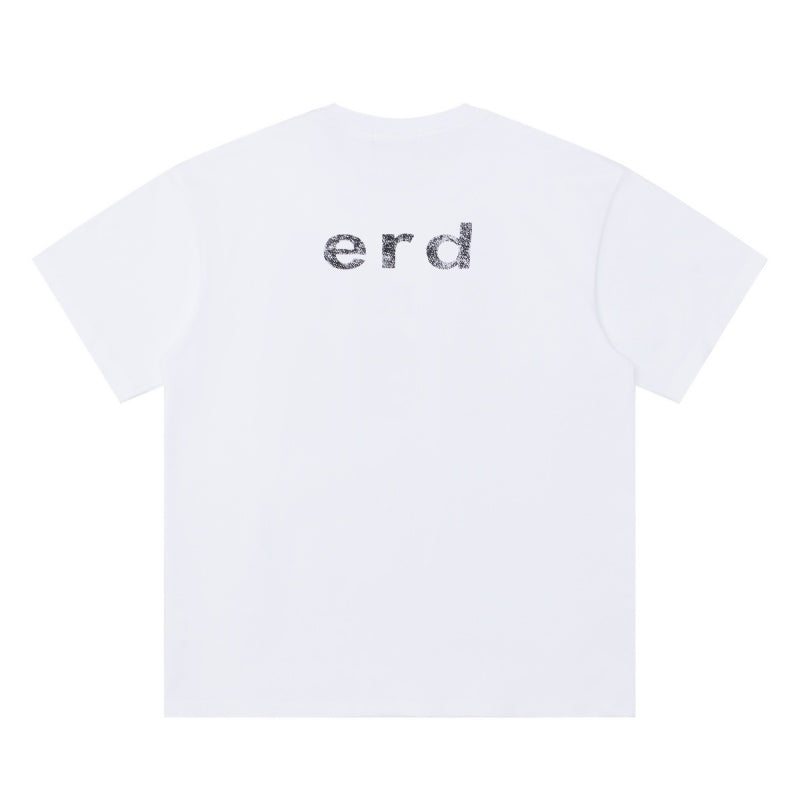 ERD T Shirts Two-Sided Vintage Photo Print Contrast Casual Tee