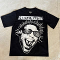 Vintage-style American T-shirt Flame Border Psychedelic Portrait Design