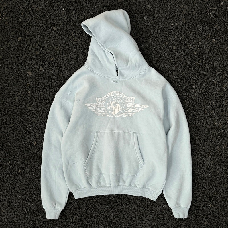 Unisex Vintage Hoodie Saint Michael "Little Angel Exclusive" American Vintage-Style Washed & Distressed Hoodie