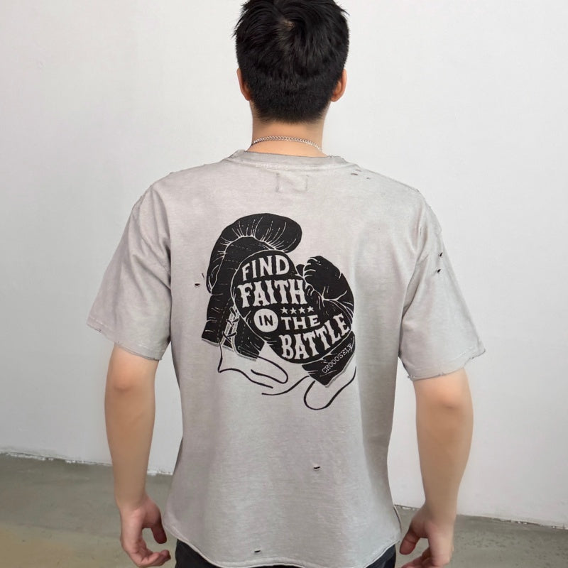Unisex Vintage T Shirts CHOOOSELF 26SS Kendrick Lamar "FFITB" Limited Edition – Heavyweight Washed, Distressed & Destroyed Streetwear T-Shirt (Boxy/Cropped Punk Style)
