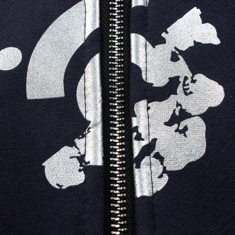 Denim Tears Hoodie Y2K All-Over Metallic Silver C-Logo Printed Oversized Zip Hoodie