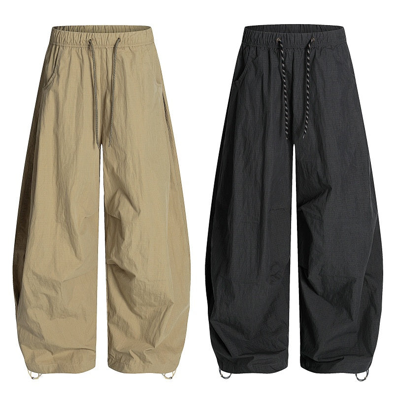American-style streetwear harem pants Lightweight Ruched Baggy Streetwear Bottoms