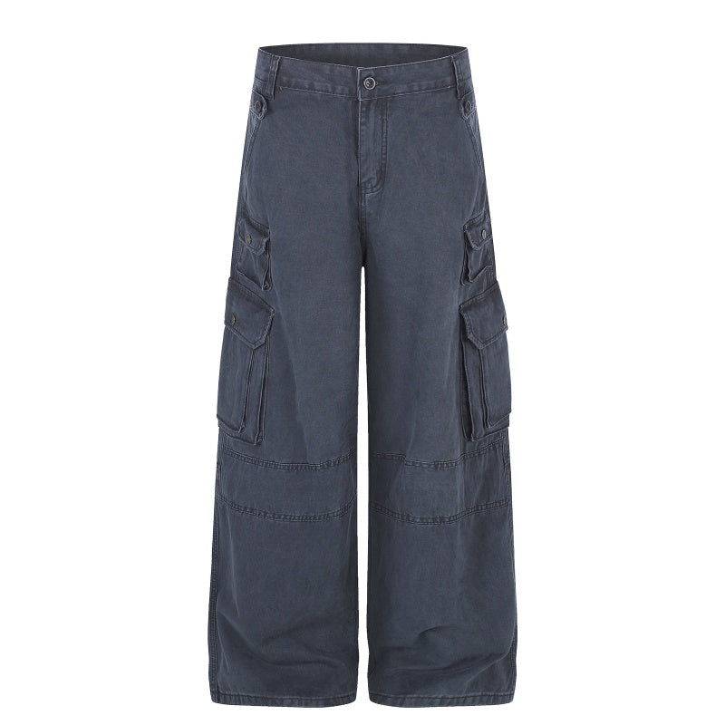 American-style streetwear harem pants Vintage Faded Heavy Canvas Oversized Cut