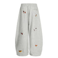 American-style streetwear harem pants Multi Puppy Motif Relaxed Draped Sweat Trousers