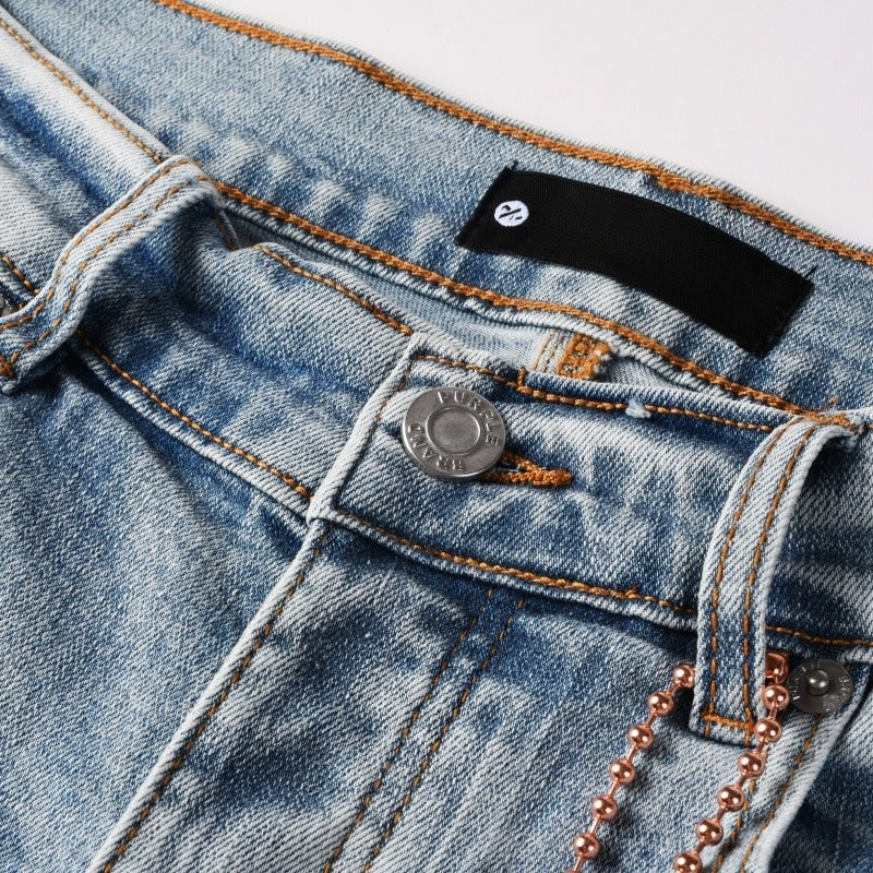 Purple brand Jeans High-quality pure cotton streetwear trousers Hole