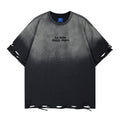 Unisex vintage T-shirts Black gradient with distressed details