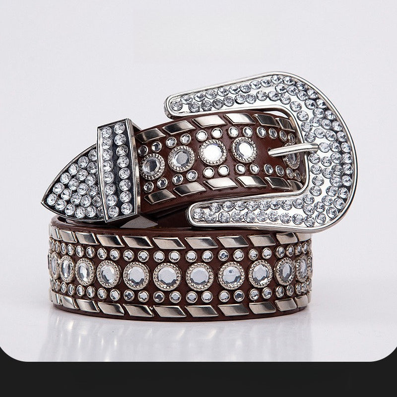 Hip-hop punk rhinestone belt punk style