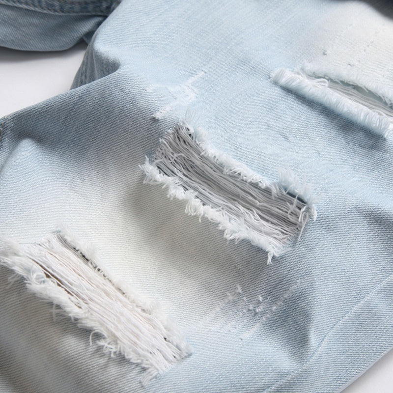 Denim shorts High-quality trendy casual pure cotton Non-stretch plus-size men's clothing