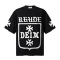 RHUDE T Shirts Old English Shield Typography