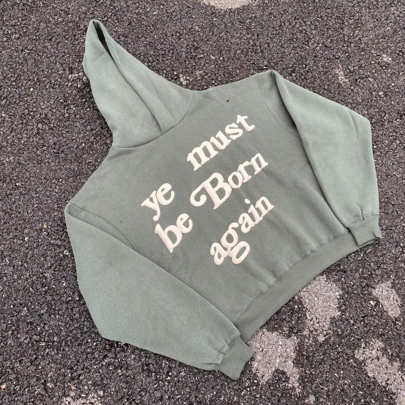 Unisex Vintage Hoodie  CPFM "Ye Must Be Born Again" Fleece-Lined Hoodie