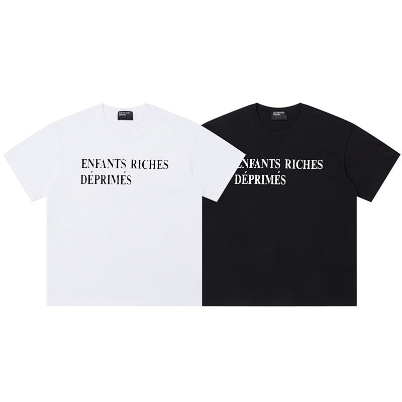 ERD T Shirts Understated Dual Line Typography Street Top