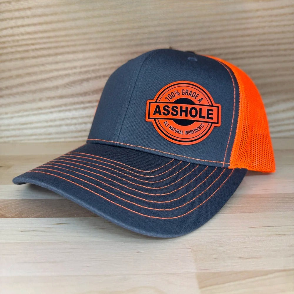 Trendy flat brimmed snapback hatsleather label mesh hat