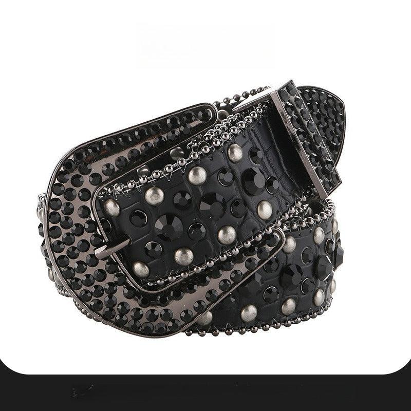 Hip-hop punk rhinestone belt punk style