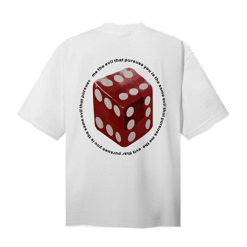 Saint Michael T Shirts Minimalist Red Dice Illustration Saint Text White Tee Print