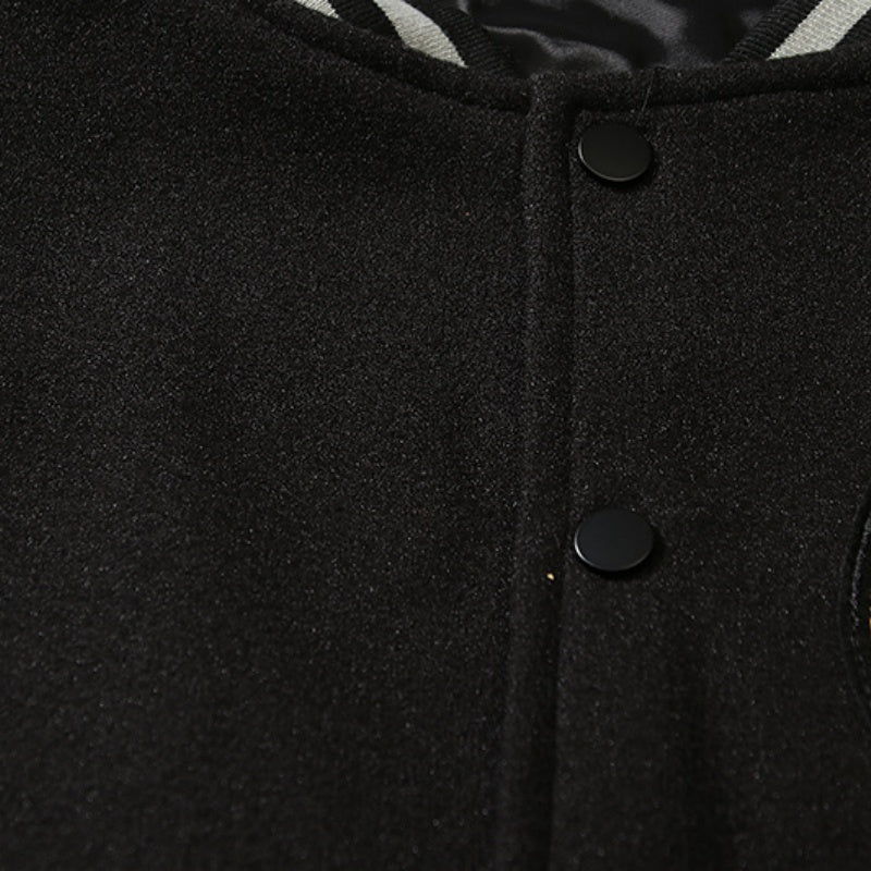 American-style baseball jacket Dries Multi-style Embroidered Animal Badge Black 8-Ball "Clean Fit" Style