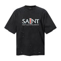 Saint Michael T Shirts Worn Out Black Saint Deep Cleaning Service Text Print Casual Loose