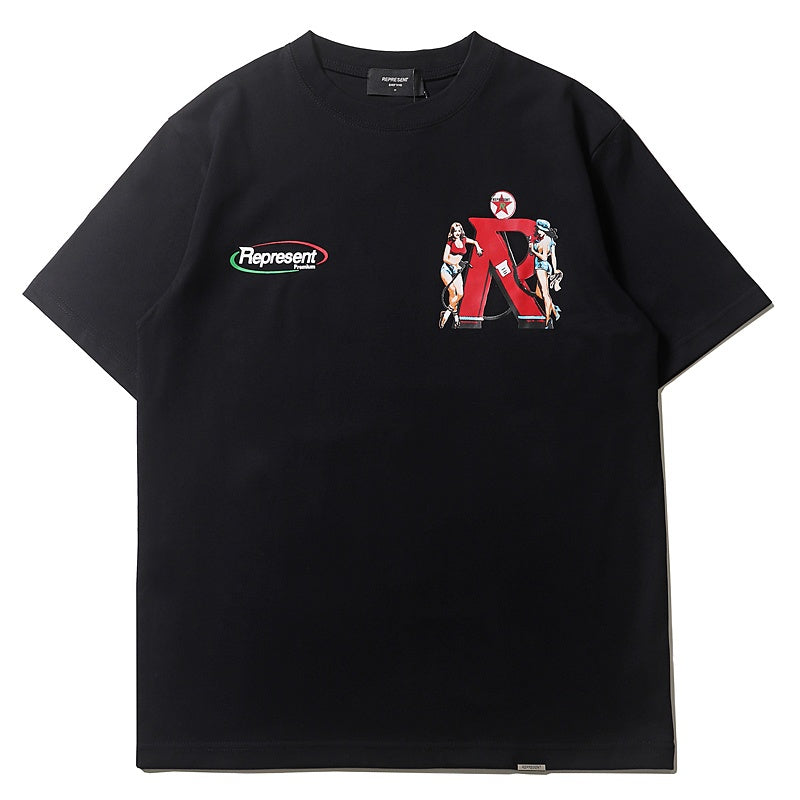 Mens T-shirt Vintage Represent cheerleader-style graphic print