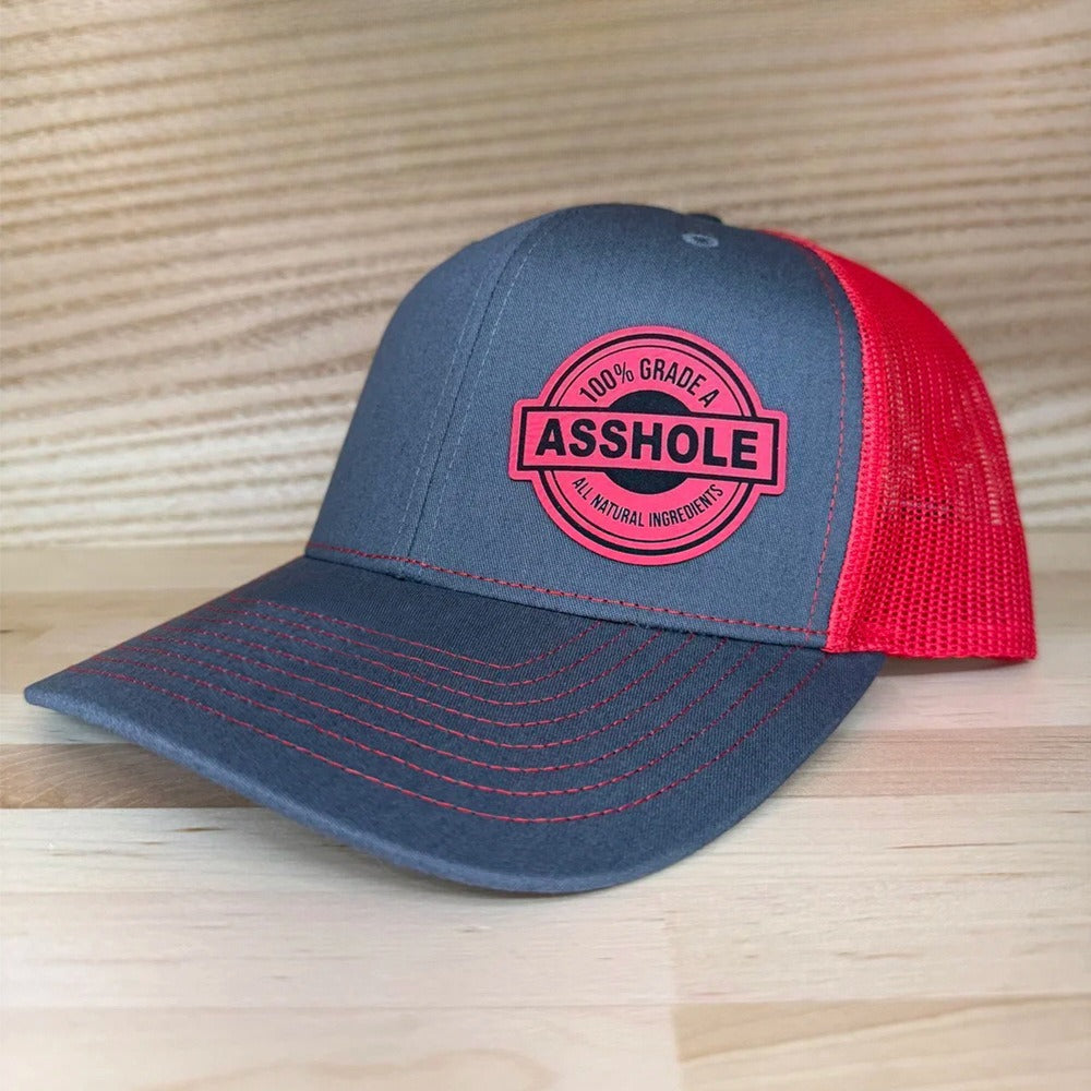 Trendy flat brimmed snapback hatsleather label mesh hat