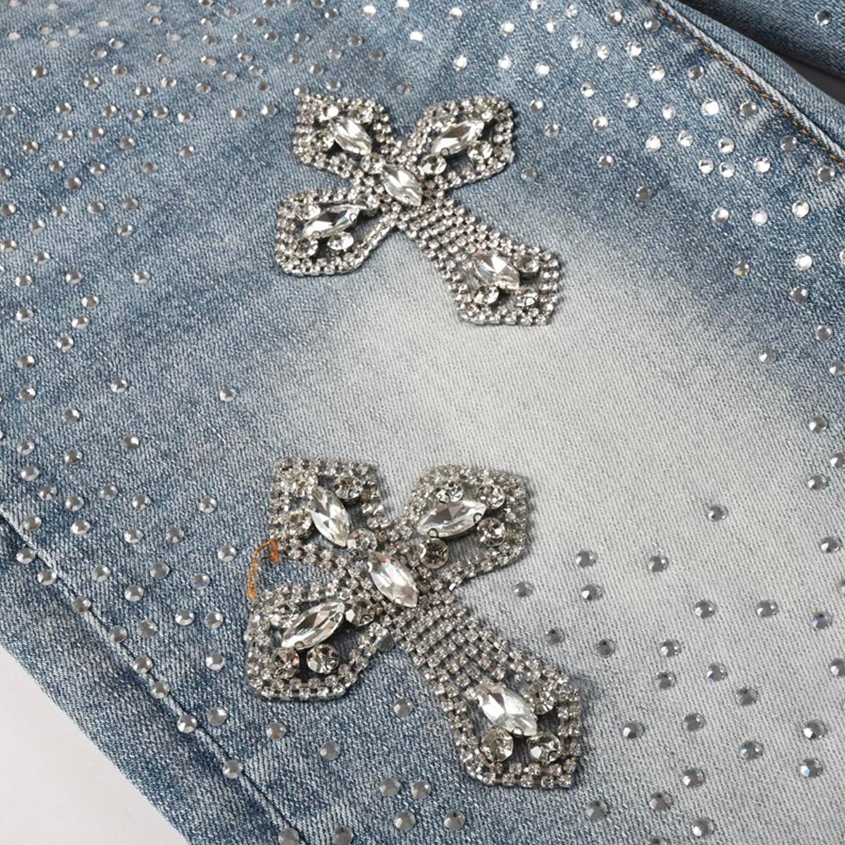 purple brand jeans Rhinestones #9132